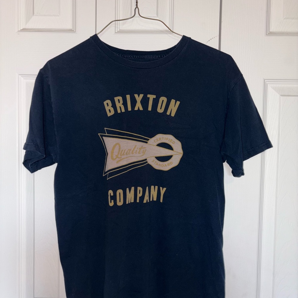 Brixton Black T-Shirt with Gold Logo